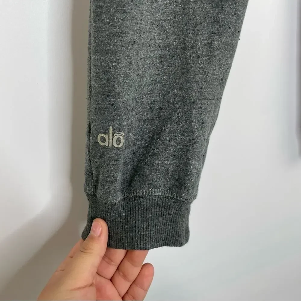 Alo gray cropped joggers sweat pants size Small Petite